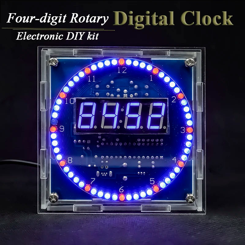 DIY Kit Electronic Clock LED Light-controlled Alarm Welding DIY Kit Temperature Control Rotating Digital Clock Display Module