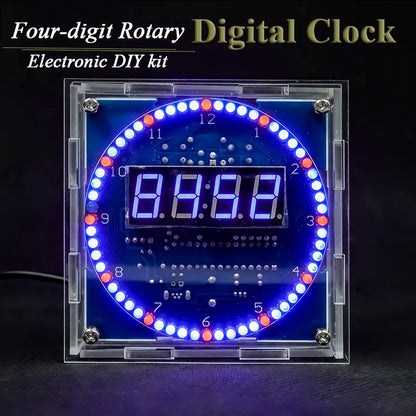 DIY Kit Electronic Clock LED Light-controlled Alarm Welding DIY Kit Temperature Control Rotating Digital Clock Display Module