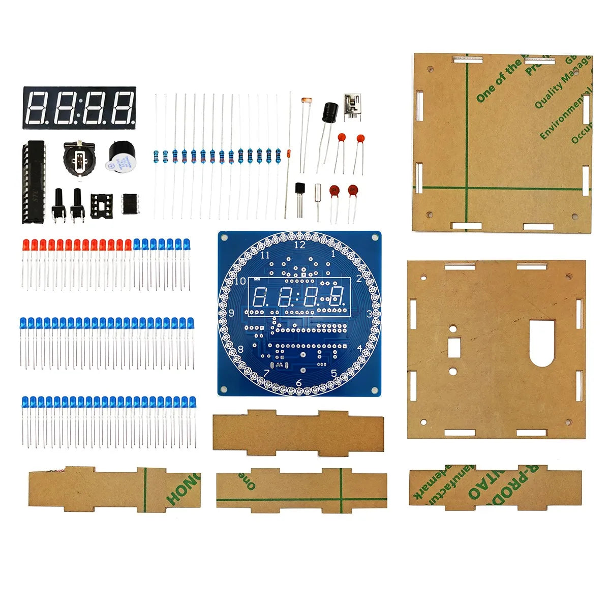 DIY Kit Electronic Clock LED Light-controlled Alarm Welding DIY Kit Temperature Control Rotating Digital Clock Display Module