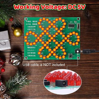 DIY LED Electronic Kit Chinese Knotting Water Lamp Soldering Project Practice Component Welding For School Student STEM Learning