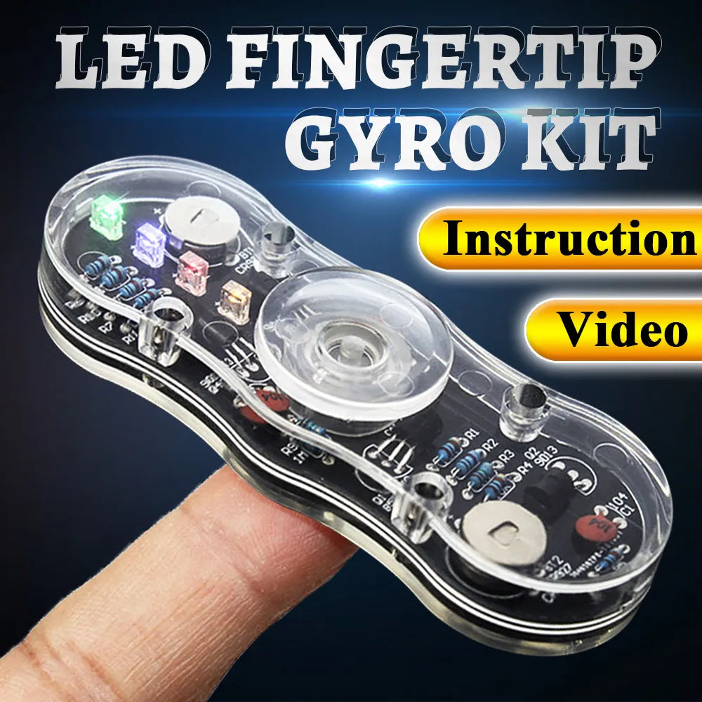 DIY LED Fidget Top Kit Module Finger Rotate Toy Soldering Project Practice Solder Colour Light DIY Electronic Kit with CR927