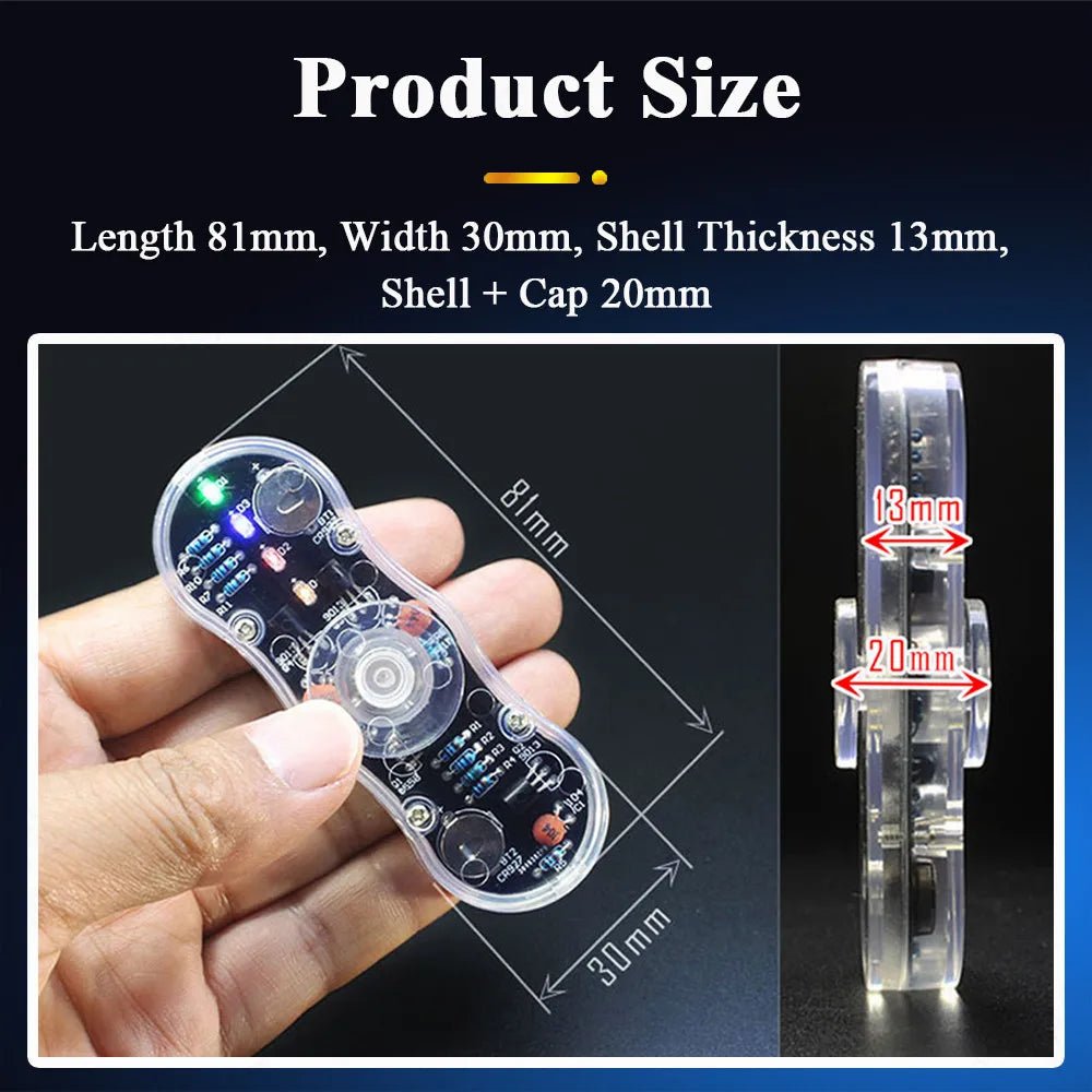 DIY LED Fidget Top Kit Module Finger Rotate Toy Soldering Project Practice Solder Colour Light DIY Electronic Kit with CR927