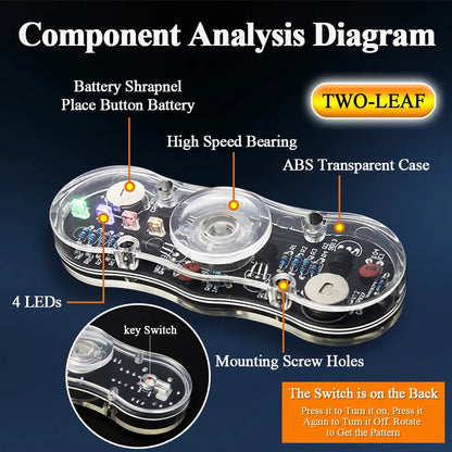 DIY LED Fidget Top Kit Module Finger Rotate Toy Soldering Project Practice Solder Colour Light DIY Electronic Kit with CR927