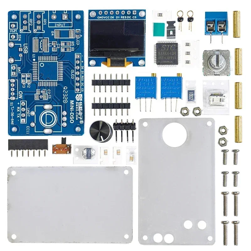 DIY Mini Digital Oscilloscope Kit STC8K8A Microcontroller Electronic Soldering Practice Loose Parts