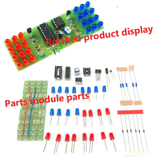 DIY Red Blue Double Color Flashing Lights Kit Strobe NE555 CD4017 Practice Learning DIY Kits Electronic Suite