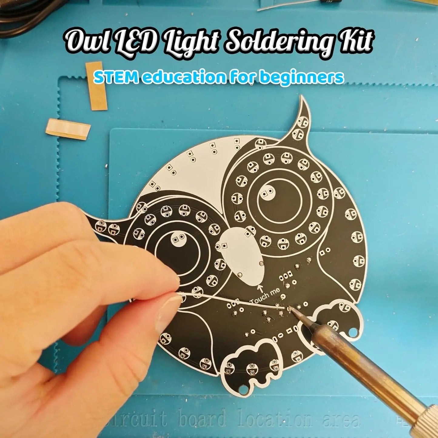 DIY Soldering Learning Kit Touch Control Owl LED Light Electronic Practice for Beginners STEM Education Creative Present