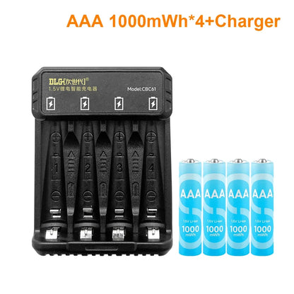 PC DLGPOWER 1.5V Lithium Battery AA/AAA Rechargeable battery with charger  Camera Electric toy Remote control Game controller