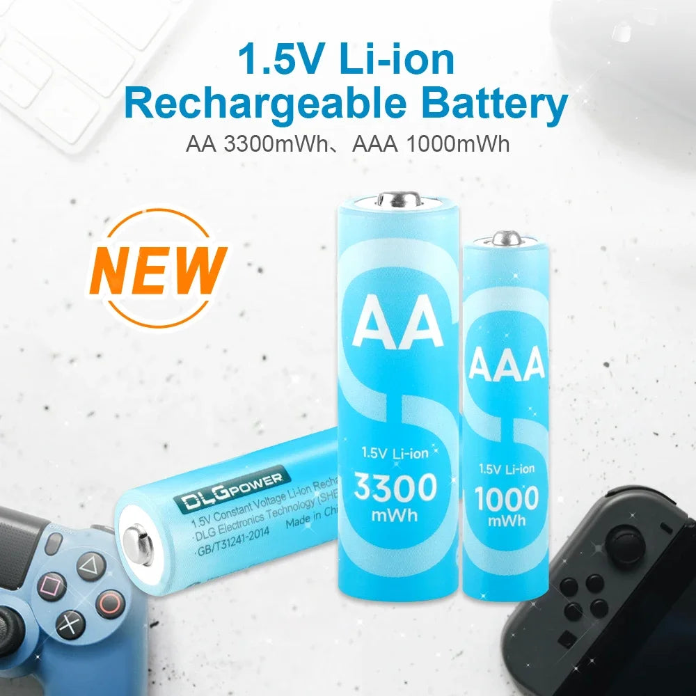 PC DLGPOWER 1.5V Lithium Battery AA/AAA Rechargeable battery with charger  Camera Electric toy Remote control Game controller