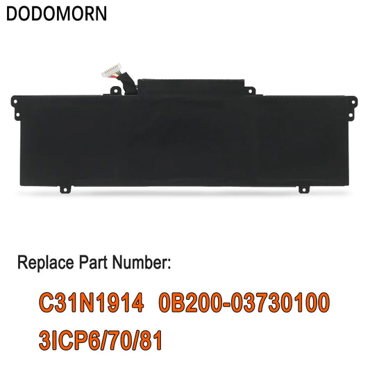 PC DODOMORN C31N1914 Laptop Battery For Asus ZenBook 14 UX435EA UX435EG UM425QA UM425UAZ Ultralight UX435EAL 13 UX425UG 63Wh