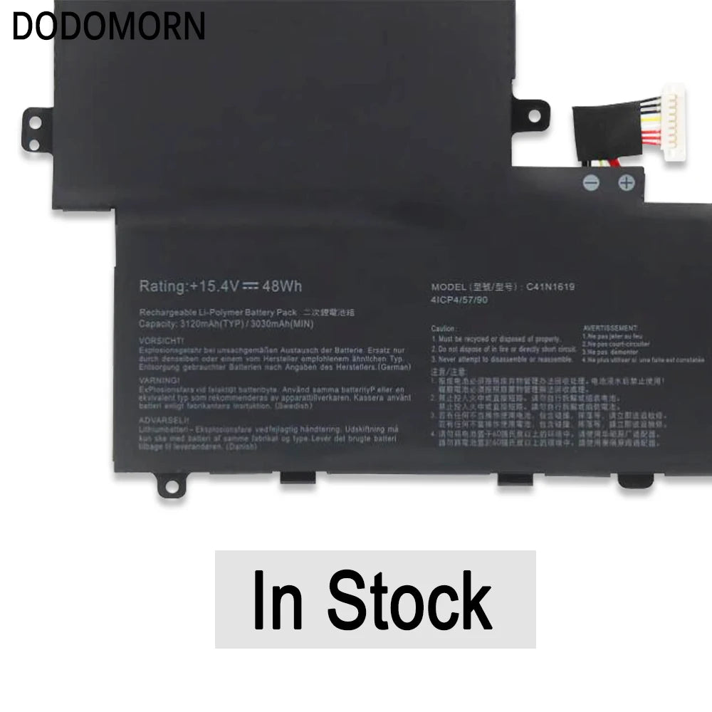 PC DODOMORN C41N1619 Laptop Battery For ASUS Pro B9440 B9440UA-GV0094R/GV0100T/GV0056R/XS74/XS51/7200/7500/8550 B9440FA  B9440 48Wh