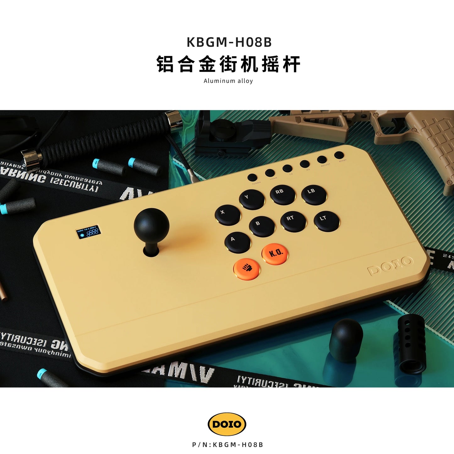 DOIO Full Aluminum Alloy Joystick Arcade Fighting Keyboard Custom Backlight Pbt For Ps4 Ps5 Switch Keyboard Pc Steam Accessories