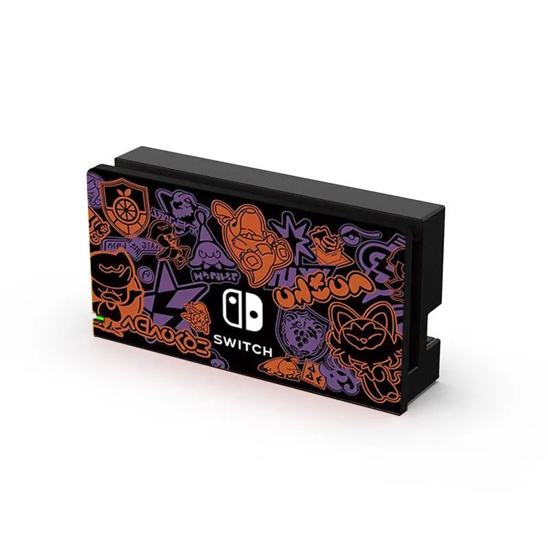 Decorative Front Plate Protective Cover For Nintendo Switch Oled Charging Dock Station Cartoon Anime Replacement Faceplate Case