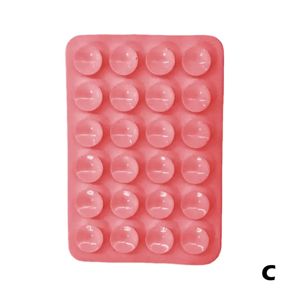 PC Desktop Phone Suction Cup Wall Stand Mat Multifunctional Silicone Suction Phone Holder Square Anti-Slip Single-Sided Leather