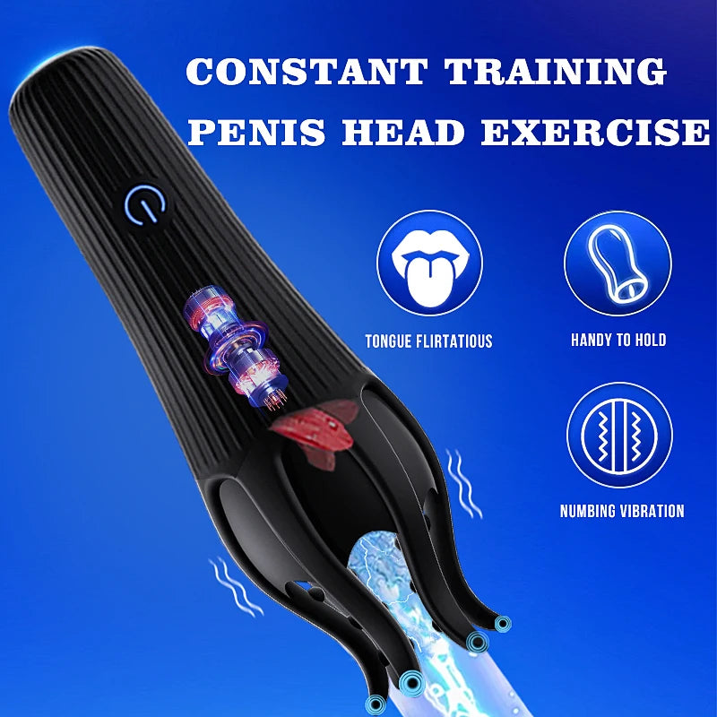 Devilfish Glans Endurance Exercise Masturbator 10 Modes Vibration Licking Male Masturbation Cup Sex Toys  Men Pocket Pussy gtooza.com