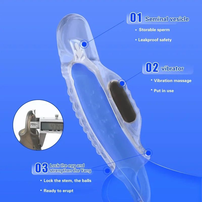 GtoozaDick Sleeve Vibrating Cock Penis Ring Vibrator Delay Ejaculation G Spot Clit Stimulate Massager Sex Toys  Men Couple gtooza.com