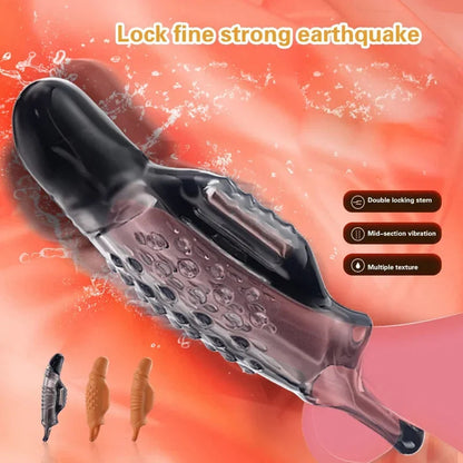 GtoozaDick Sleeve Vibrating Cock Penis Ring Vibrator Delay Ejaculation G Spot Clit Stimulate Massager Sex Toys  Men Couple gtooza.com