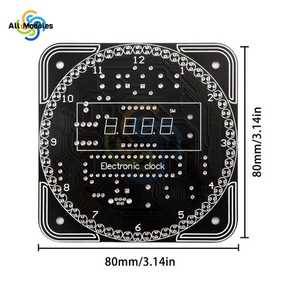 Digital DIY Electronic Clock Kit Light Control Rotation Digital LED Temperature & Time Display Tool Set for Soldering Practice