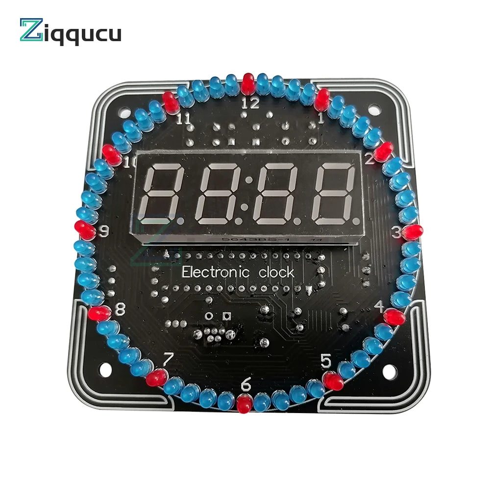 Digital DIY Electronic Clock Kit Light Control Rotation Digital LED Temperature & Time Display Tool Set for Soldering Practice