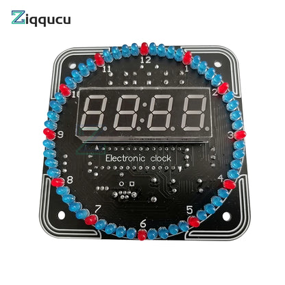 Digital DIY Electronic Clock Kit Light Control Rotation Digital LED Temperature & Time Display Tool Set for Soldering Practice