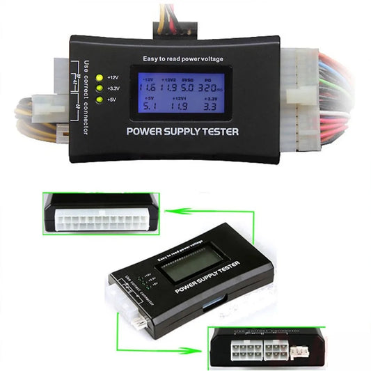 PC Digital LCD Display PC Computer 20/24 Pin LCD Power Supply Tester Check Atx Source Tester Power Measuring Diagnostic Tester Tool