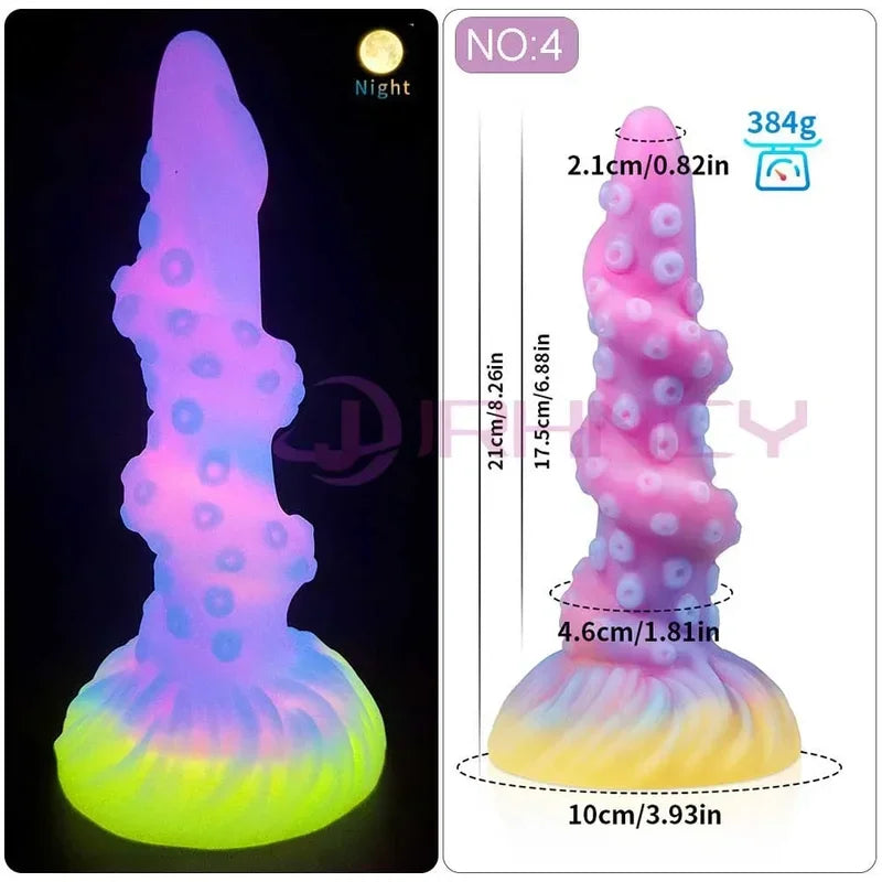 Dildo Luminous Sex Toys  Women Dick Animal/Monsters Horse Dildos Silicone Soft Anal Plug Adult Sextoys Dragon Penis 18