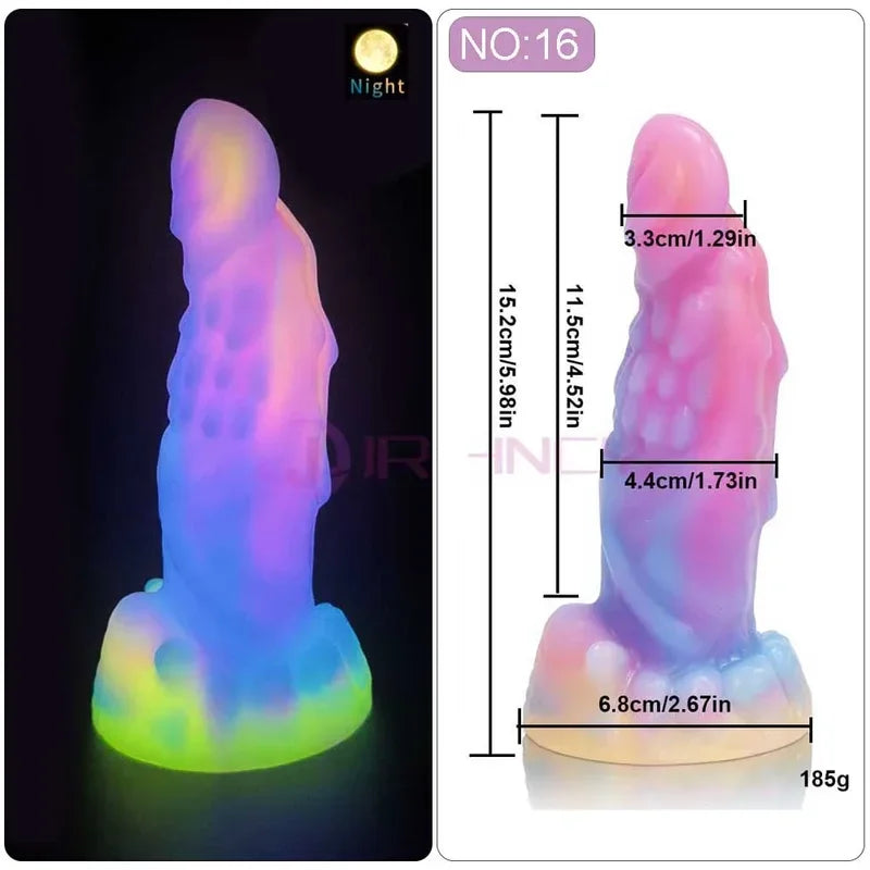 Dildo Luminous Sex Toys  Women Dick Animal/Monsters Horse Dildos Silicone Soft Anal Plug Adult Sextoys Dragon Penis 18