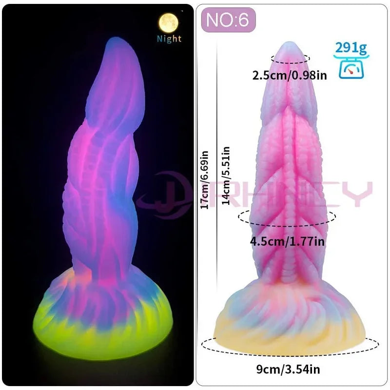 Dildo Luminous Sex Toys  Women Dick Animal/Monsters Horse Dildos Silicone Soft Anal Plug Adult Sextoys Dragon Penis 18