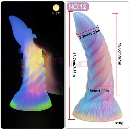 Dildo Luminous Sex Toys  Women Dick Animal/Monsters Horse Dildos Silicone Soft Anal Plug Adult Sextoys Dragon Penis 18