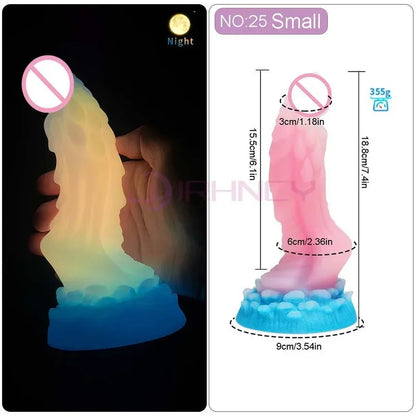 Dildo Luminous Sex Toys  Women Dick Animal/Monsters Horse Dildos Silicone Soft Anal Plug Adult Sextoys Dragon Penis 18