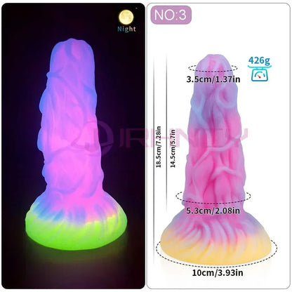 Dildo Luminous Sex Toys  Women Dick Animal/Monsters Horse Dildos Silicone Soft Anal Plug Adult Sextoys Dragon Penis 18