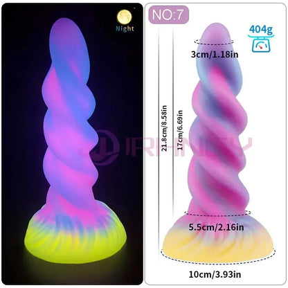 Dildo Luminous Sex Toys  Women Dick Animal/Monsters Horse Dildos Silicone Soft Anal Plug Adult Sextoys Dragon Penis 18