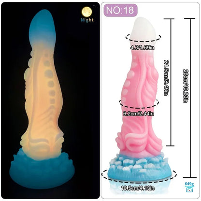 Dildo Luminous Sex Toys  Women Dick Animal/Monsters Horse Dildos Silicone Soft Anal Plug Adult Sextoys Dragon Penis 18