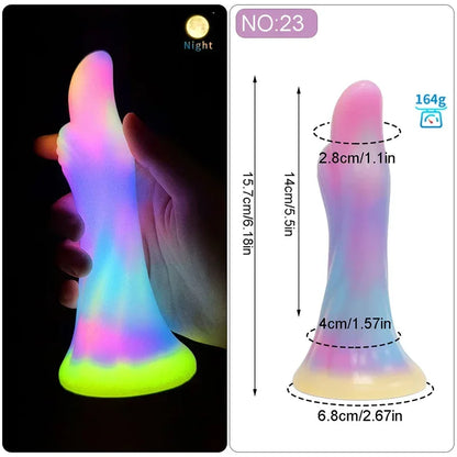 Dildo Luminous Sex Toys  Women Dick Animal/Monsters Horse Dildos Silicone Soft Anal Plug Adult Sextoys Dragon Penis 18