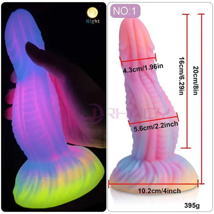 Dildo Luminous Sex Toys  Women Dick Animal/Monsters Horse Dildos Silicone Soft Anal Plug Adult Sextoys Dragon Penis 18