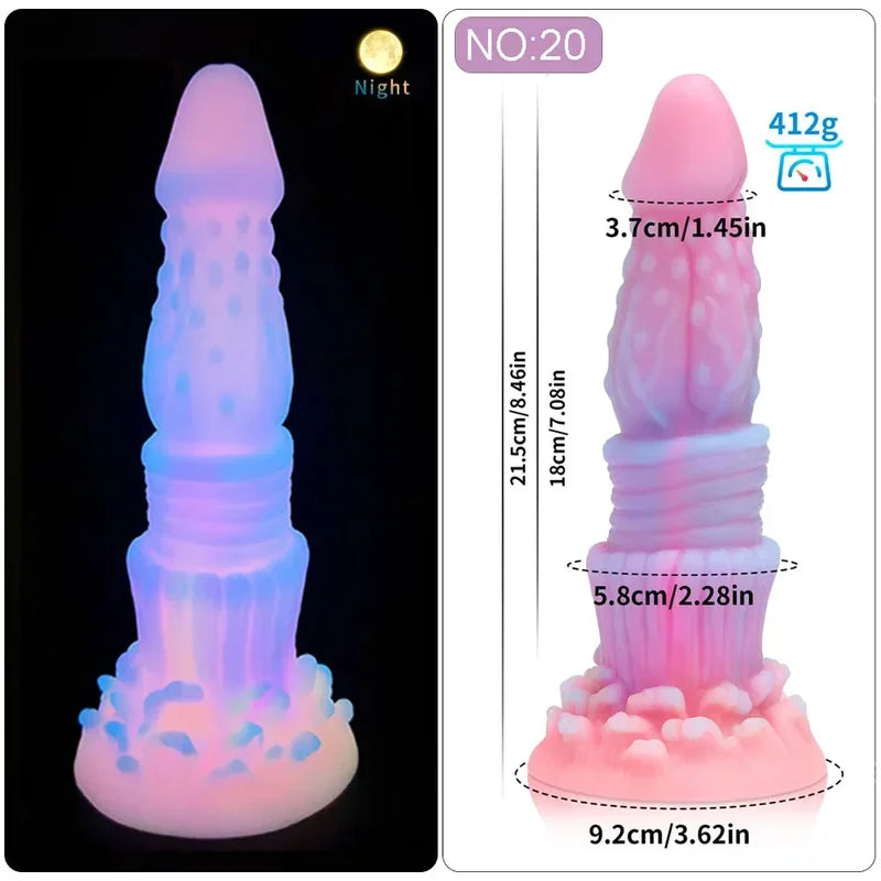 Dildo Luminous Sex Toys  Women Dick Animal/Monsters Horse Dildos Silicone Soft Anal Plug Adult Sextoys Dragon Penis 18