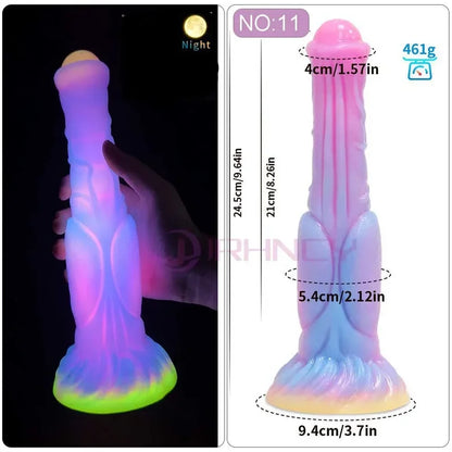 Dildo Luminous Sex Toys  Women Dick Animal/Monsters Horse Dildos Silicone Soft Anal Plug Adult Sextoys Dragon Penis 18