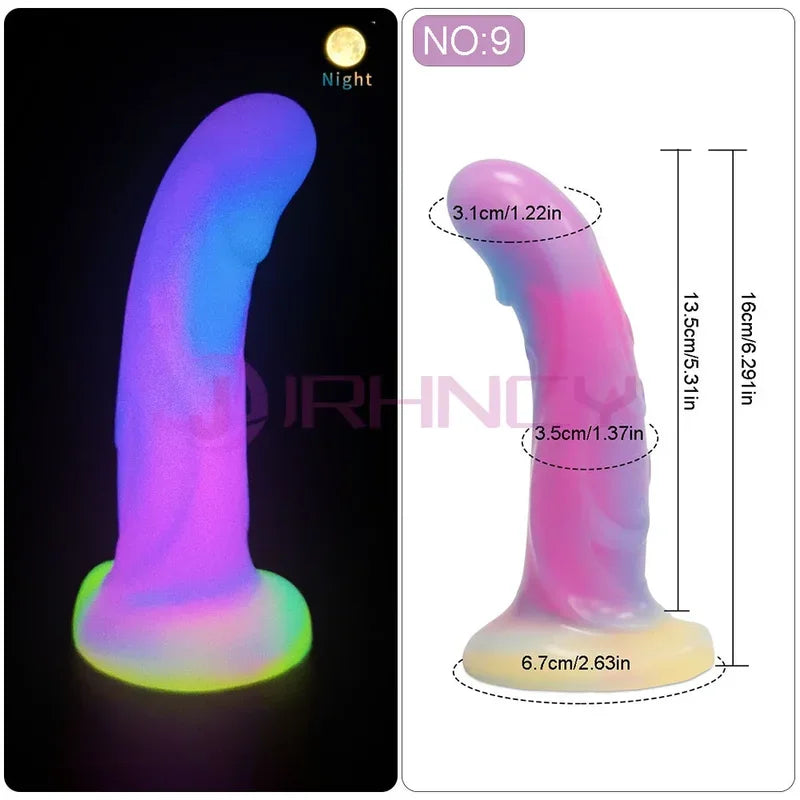 Dildo Luminous Sex Toys  Women Dick Animal/Monsters Horse Dildos Silicone Soft Anal Plug Adult Sextoys Dragon Penis 18