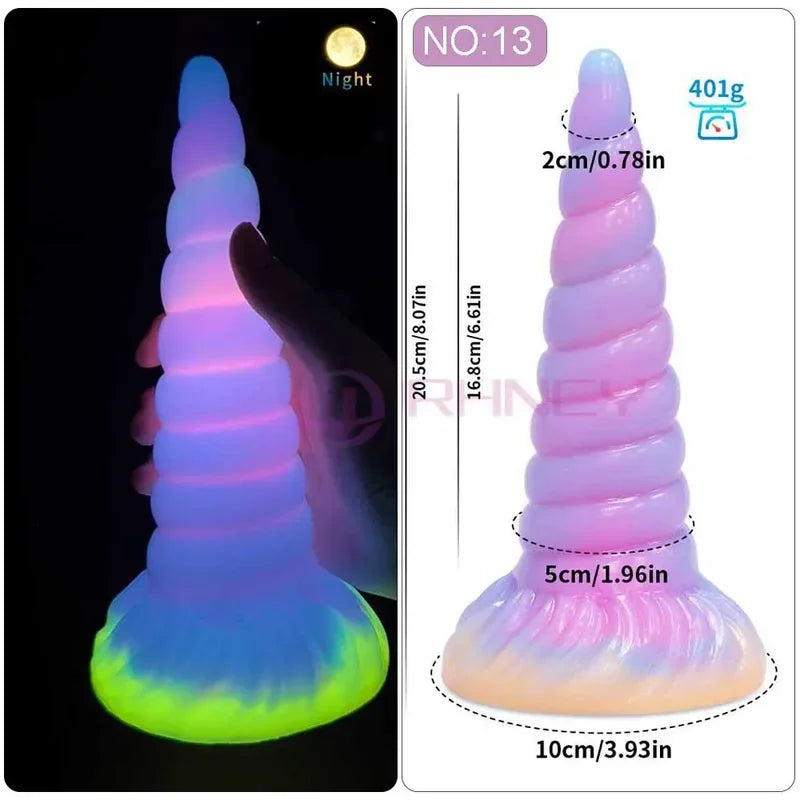 Dildo Luminous Sex Toys  Women Dick Animal/Monsters Horse Dildos Silicone Soft Anal Plug Adult Sextoys Dragon Penis 18