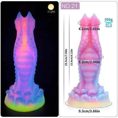 Dildo Luminous Sex Toys  Women Dick Animal/Monsters Horse Dildos Silicone Soft Anal Plug Adult Sextoys Dragon Penis 18