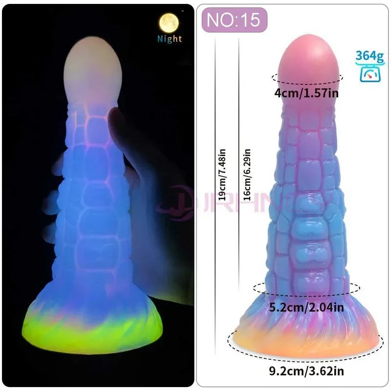 Dildo Luminous Sex Toys  Women Dick Animal/Monsters Horse Dildos Silicone Soft Anal Plug Adult Sextoys Dragon Penis 18