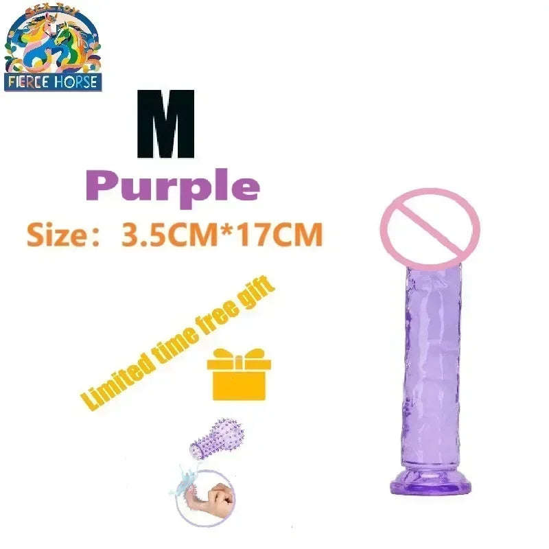 Dildos Sex Toys Dicks, Cheap Porn Female Vagina Clitoris Anal Masturbators Penis with Suction Cup 5 Colors Big Black Jelly Dildo