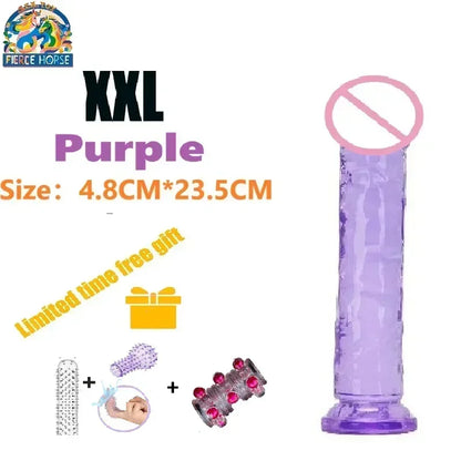 Dildos Sex Toys Dicks, Cheap Porn Female Vagina Clitoris Anal Masturbators Penis with Suction Cup 5 Colors Big Black Jelly Dildo