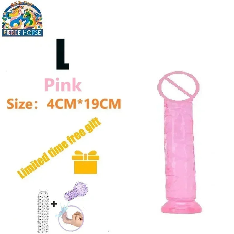 Dildos Sex Toys Dicks, Cheap Porn Female Vagina Clitoris Anal Masturbators Penis with Suction Cup 5 Colors Big Black Jelly Dildo