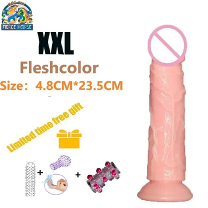 Dildos Sex Toys Dicks, Cheap Porn Female Vagina Clitoris Anal Masturbators Penis with Suction Cup 5 Colors Big Black Jelly Dildo