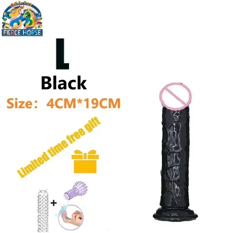 Dildos Sex Toys Dicks, Cheap Porn Female Vagina Clitoris Anal Masturbators Penis with Suction Cup 5 Colors Big Black Jelly Dildo