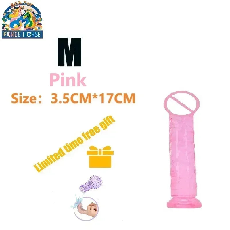 Dildos Sex Toys Dicks, Cheap Porn Female Vagina Clitoris Anal Masturbators Penis with Suction Cup 5 Colors Big Black Jelly Dildo