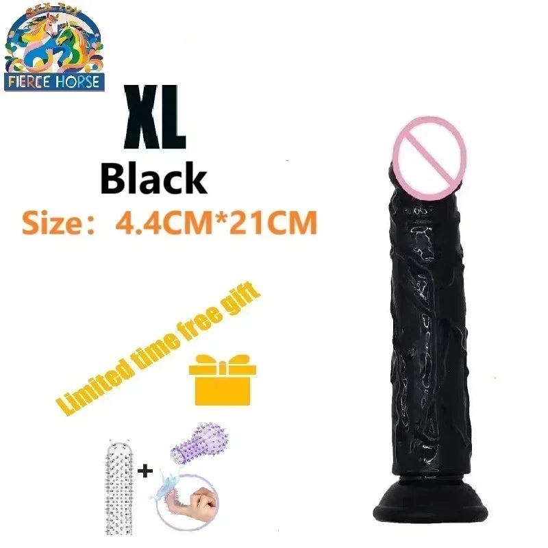 Dildos Sex Toys Dicks, Cheap Porn Female Vagina Clitoris Anal Masturbators Penis with Suction Cup 5 Colors Big Black Jelly Dildo