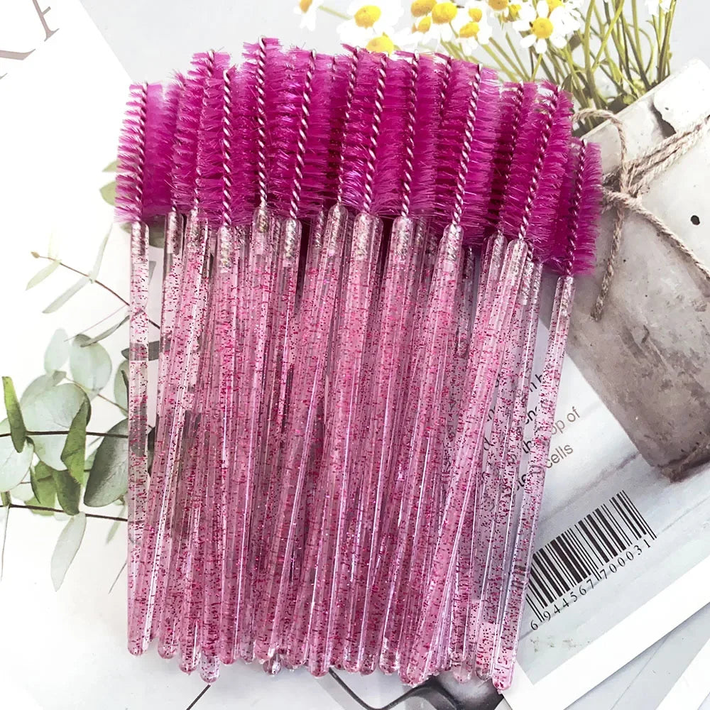 Disposable Crystal Eyelashes Brush Comb 5/50Pcs Eye Lashes Extension Mascara Wands Makeup Professional Makeup Beauty Tool