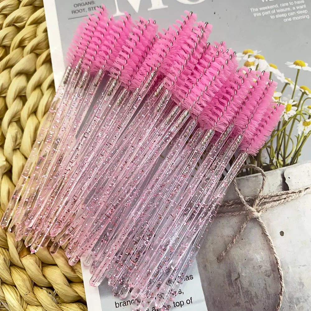 Disposable Crystal Eyelashes Brush Comb 5/50Pcs Eye Lashes Extension Mascara Wands Makeup Professional Makeup Beauty Tool