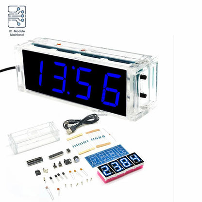 Diy Electronic Kit LED Digital Electronic Temperature Clock Microcontroller Loose Digital Clock Time Light Control Thermometer